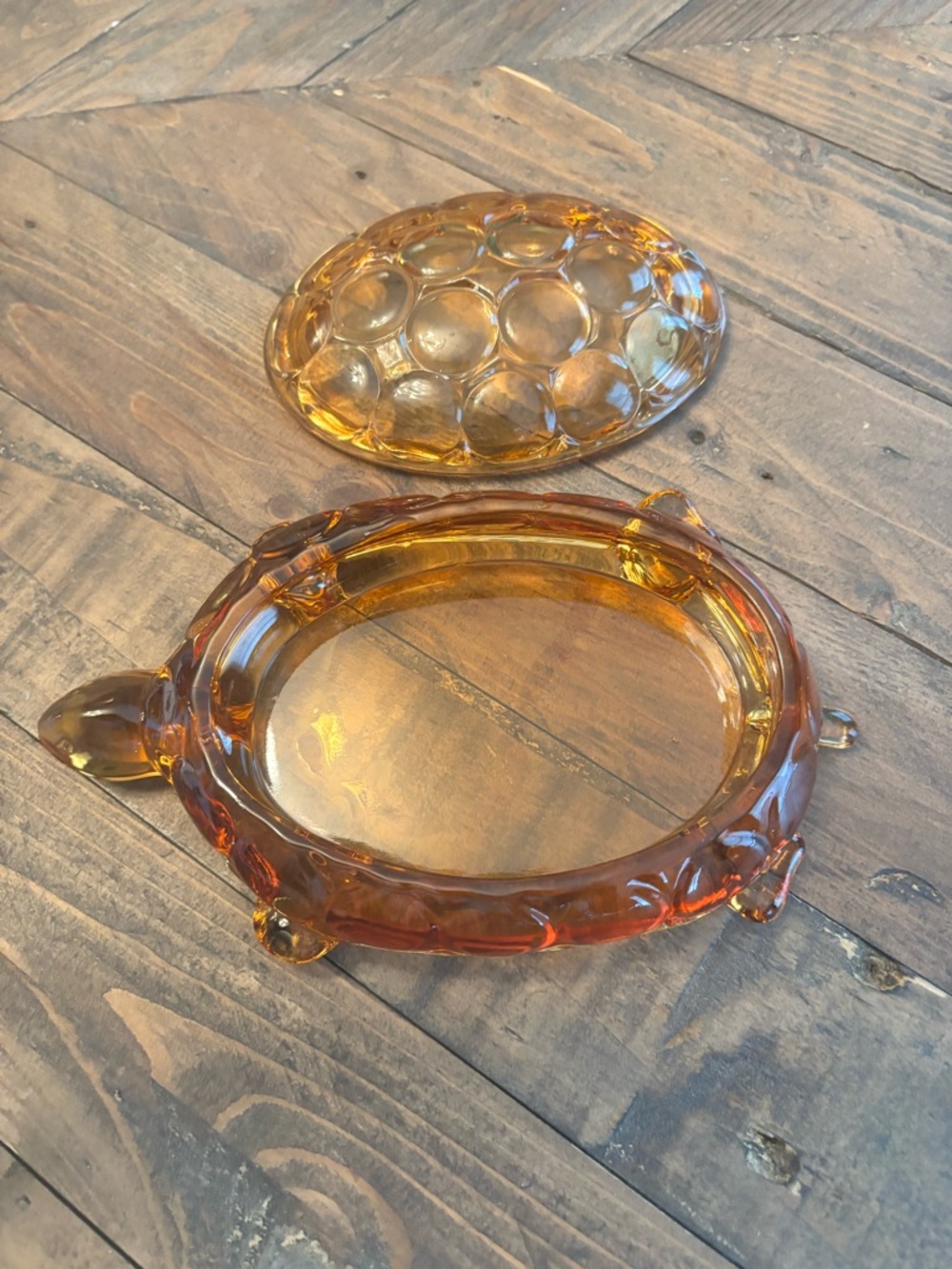Vintage Westmoreland Amber Glass Turtle - Picture 2 of 3